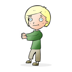 Obraz premium cartoon happy boy