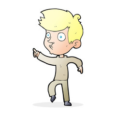 cartoon pointing boy