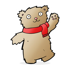 cartoon teddy bear wearing scarf
