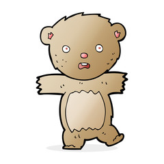 Obraz premium cartoon shocked teddy bear