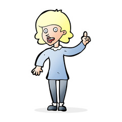cartoon woman with idea