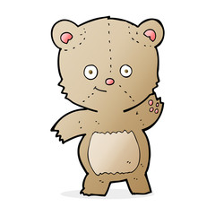 cartoon waving teddy bear