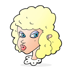 cartoon suspicious woman