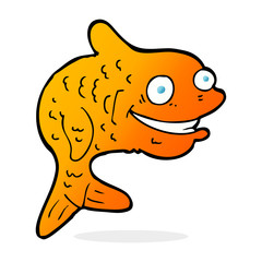 cartoon happy fish