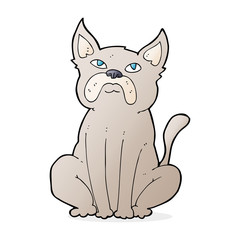 cartoon grumpy little dog