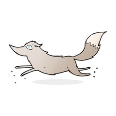 Obraz premium cartoon wolf running
