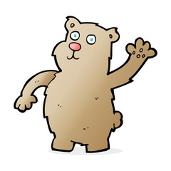 Obraz na płótnie Canvas cartoon waving bear