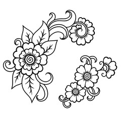 Henna tattoo flower template.Mehndi.
