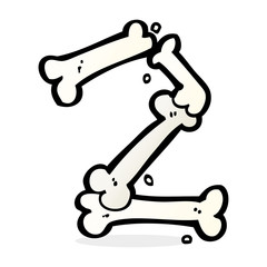 cartoon halloween bone number