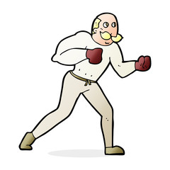 cartoon retro boxer man