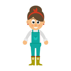 woman with overalls