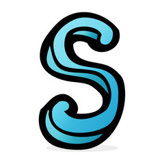 Naklejka premium cartoon letter S