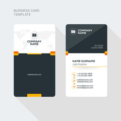 Fototapeta premium Creative and Clean Business Card Vector Print Template. Vertical Business Card Template. Flat Style Vector Illustration. Stationery Design