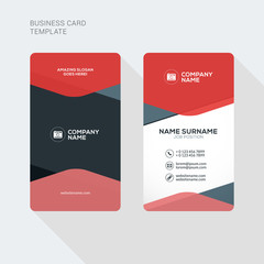 Modern Creative and Clean Two Sided Business Card Template. Flat Style Vector Illustration. Vertical Visiting or Business Card Template. Stationery Design