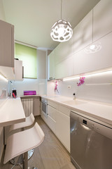 Modern white kitchen interior
