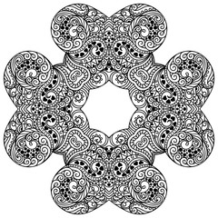 Vector henna tatoo mandala. Mehndi style.
