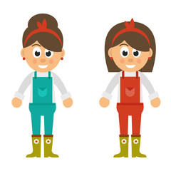 woman with overalls set