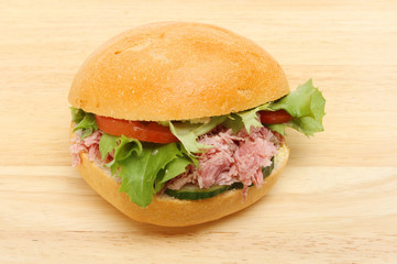 Pulled pork and salad roll