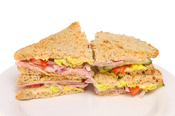 Ham sandwich closeup
