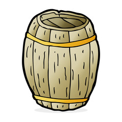cartoon wooden barrel