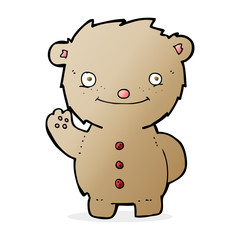 cartoon waving teddy bear