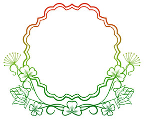 Beautiful floral frame with gradient fill. Raster clip art.