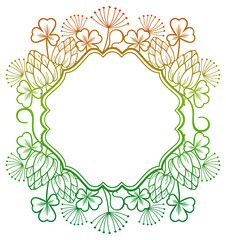 Beautiful floral frame with gradient fill. Raster clip art.