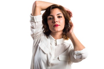 Naklejka premium Model woman in studio