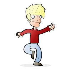 cartoon happy man dancing