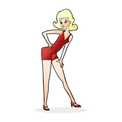 cartoon model woman posing