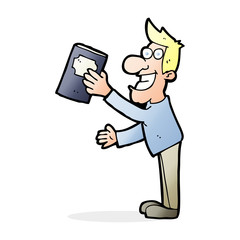 cartoon man with book