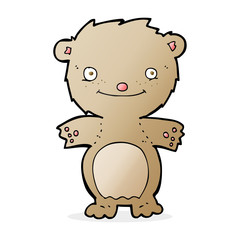 cartoon happy little teddy bear