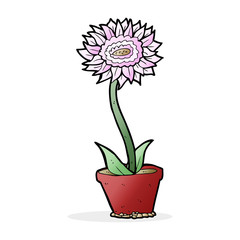 cartoon flower in pot