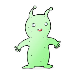 cartoon happy little alien