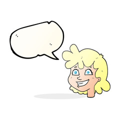 speech bubble cartoon female face