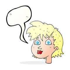 speech bubble cartoon female face