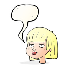 speech bubble cartoon female face