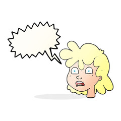 speech bubble cartoon female face