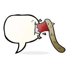 speech bubble cartoon axe