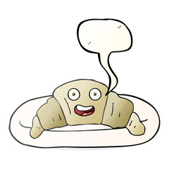 speech bubble cartoon croissant