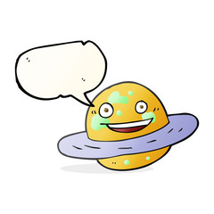 speech bubble cartoon planet