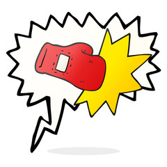 speech bubble cartoon boxing glove