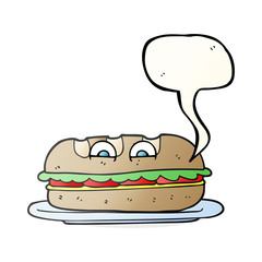 speech bubble cartoon sub sandwich