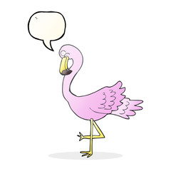 speech bubble cartoon flamingo