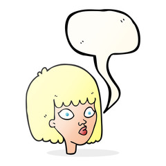 speech bubble cartoon female face