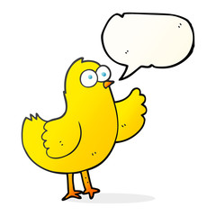 speech bubble cartoon bird