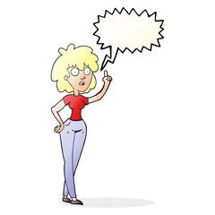 speech bubble cartoon woman