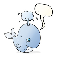 speech bubble cartoon whale spouting water