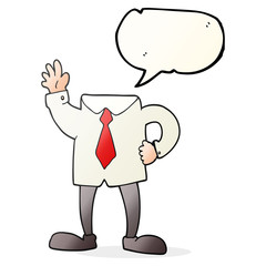 speech bubble cartoon headless businessman