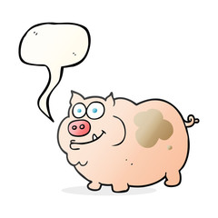 speech bubble cartoon pig